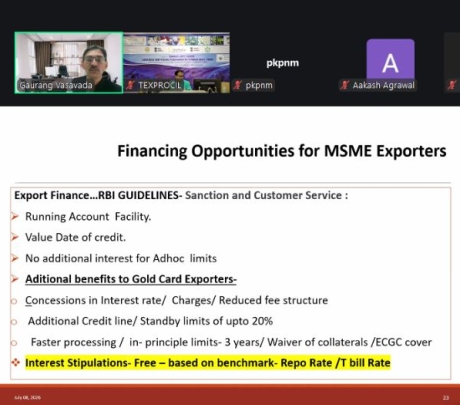 TEXPROCIL: Webinar on Financing Opportunities for MSME Exporters